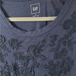 Gap Navy Blue Cotton Embroidered Muscle Tank Top Photo 1