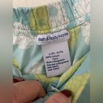 Bath & Body Works Bath and Body Work’s lightweight blue floral snap front pajama bottom pants; L Photo 2