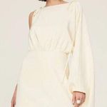 Alexis Womens Wesley One-Shoulder Silk Mini Dress Size Large Cream silk party Photo 0