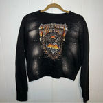 Affliction  Chromium Heart Cropped Pullover Sweatshirt with Open Back Size M Photo 0