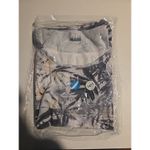 Basic Editions Tropical Leaf Print T Shirt, Women's Large Tee, Rhinestone Accent Gray Photo 7