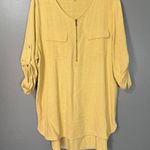 P. Cill Womens Butter Yellow Lagenlook Linen Blend Top Photo 0