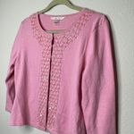 Peter Nygard  Beaded Cardigan‎ Sweater Pink as is Photo 6