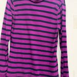 Lauren Jeans co purple and navy pullover top cute collar with zipper  Photo 1
