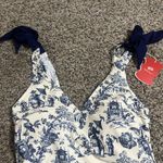Tidal Lay Tm Womens Sexy one Piece Bow Full Coverage Tummy Control Blue Hand Printed Swimsuits, Cute Plus Size Photo 11