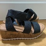 Black Strap Platform Wedge Sandals Size 7.5 Photo 0