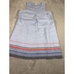 J. Jill Love Linen Blue Sleeveless Tank Dress Size L Midi Pockets Shift Sheath Size L Photo 4