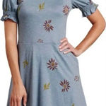 Toad & Co  Laurel Short Sleeve Dress Medium Blue NEW Flower Floral Outdoor Casual Photo 0