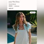 Free People NEW!  BEACH Josie X-Large Mini Dress Chic Ruffled Sleeves Light Blue Photo 4