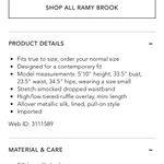 Ramy Brook  Eva Metallic Mini Skirt Photo 6