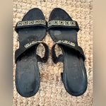 VANELI MAUREEN LEATHER MULE WITH BLOCK HEEL AND GREEK KEY DESIGN SIZE 8 Black Photo 3