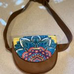 Chula boho mandala belt bag brown faux leather fanny pack waist colorful bag Photo 0