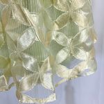 Love Riche New Floral Embroidered Skirt Sheer Overlay Metallic Lime Photo 3