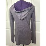 Columbia Striped Purple Henley Hoodie Long Sleeve Pullover Sweatshirt Size Med Photo 2