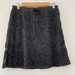 Studio M black white polka dot floral appliqué sheer overlay skirt Photo 1