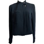 Rachel Roy RACHEL Black Mock Neck Moto Jacket Blazer, Size 4 Photo 2