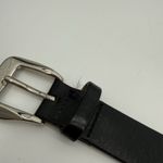 Unbranded Vintage Womens Black Leather Belt Size Medium Solid Brass Italian Photo 7