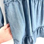 J.Crew  Chambray ruffle mini modern Prairie Long Sleeve Modest Button Dress Photo 7