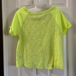 Aeropostale NWT  Lime Green Lace Back Short Sleeve Top Large Photo 5