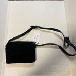 Vera Pelle Crossbody Purse Black Genuine Suede & Leather Bag NWT MADE IN ITALY Photo 2