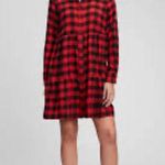 Gap  Buffalo Plaid Flannel Tiered Shirtdress Large NEW Photo 1
