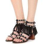 Sam Edelman Shaelynn Fringe Ankle Strap Studded Sandal Sz 8 Black Photo 0