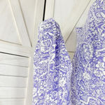 Premiere Vintage Floral Oversized Shirt Button Up Purple White Size 8 Boyfriend Photo 6