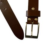Young Hero German leather belt brown silver buckle unisex size 28 Photo 3