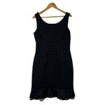 Sara Campbell Polka Dot Sleeveless Midi Dress Womens 10 Black Ruffle Classic Photo 4