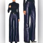 frame denim NWT FRAME Le Palazzo Leather deep sea blue lamb skin Pants Sz 28 Photo 2