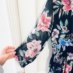 NWT Taylor black floral tiered chiffon maxi dress Size 6 Photo 5