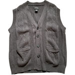 st. john's bay Vintage Cable Knit Dark Gray Sweater Vest Grandpa Heritage Woods Preppy Medium Photo 0