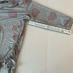 Cozy Gray Live and Lace Heart Print Women's Sweater 3/4 ruched sleeves size L Size L Photo 7