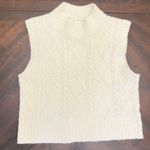 Le lis  Cream Cable Knit Turtleneck Sweater Vest Photo 0