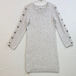 Loft Heather Gray Long Sleeve Dress with Button Details Photo 0