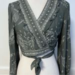 Jaase • NWT Constance Green Paisley Wrap Top Photo 2