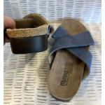 Munro  Extra Light Walking Wedge Blue Denim Cork Cross Slip On Flats Sz‎ 10 Photo 3