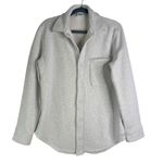 TNA Cozy Button Fleece Boyfriend Fit Button Down Shacket Jacket Gray Grey‎ Small Photo 3