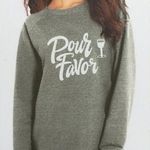 Wildfox  oversized baggy beach jumper Pour Favor statement sweatshirt size L Photo 0