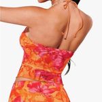 SheIn orange and pink floral two piece skirt set Photo 1