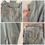 Aerie Women's Werk Play Twill Pain Splatter Green Overalls XS Photo 5