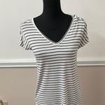 Moral Fiber NWT  Ivory and Navy Stripe Blouse Photo 0