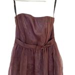 Alfred Angelo  NEW brown formal dress bow front tulle front strapless size 12 Photo 2
