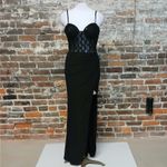 Mac Duggal  Ieena Corset Dress Womens Size 2 Black Beaded Formal Evening Gown Photo 1
