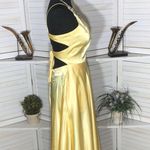 Vintage 90s Blondie Nites Yellow Satin A Line Prom Dress Women's Size 5 Photo 3
