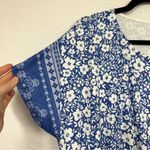 Pink Daisy Blue White Floral Midi Dress Womens 2X Short Sleeve Modest Spring Photo 3