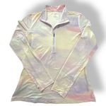 🎈CALIA Pastel Watercolor 1/4 Zip Long Sleeve Thumbholes Pullover Top Medium Pink Photo 0