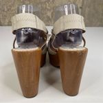 Anthropologie  Miss Albright Leather Bow Wooden Heel Sandals Size 9.5 Photo 5