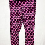 Nike Womens Cropped Running Pants Pink Black Ikat Stretch Drawstring Waist Sz M Photo 0