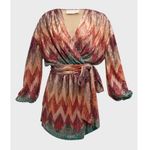 Ramy Brook Michaela Sequin Chevron Wrap Minidress Multicolor Plus Size 3 XL NWT Photo 8